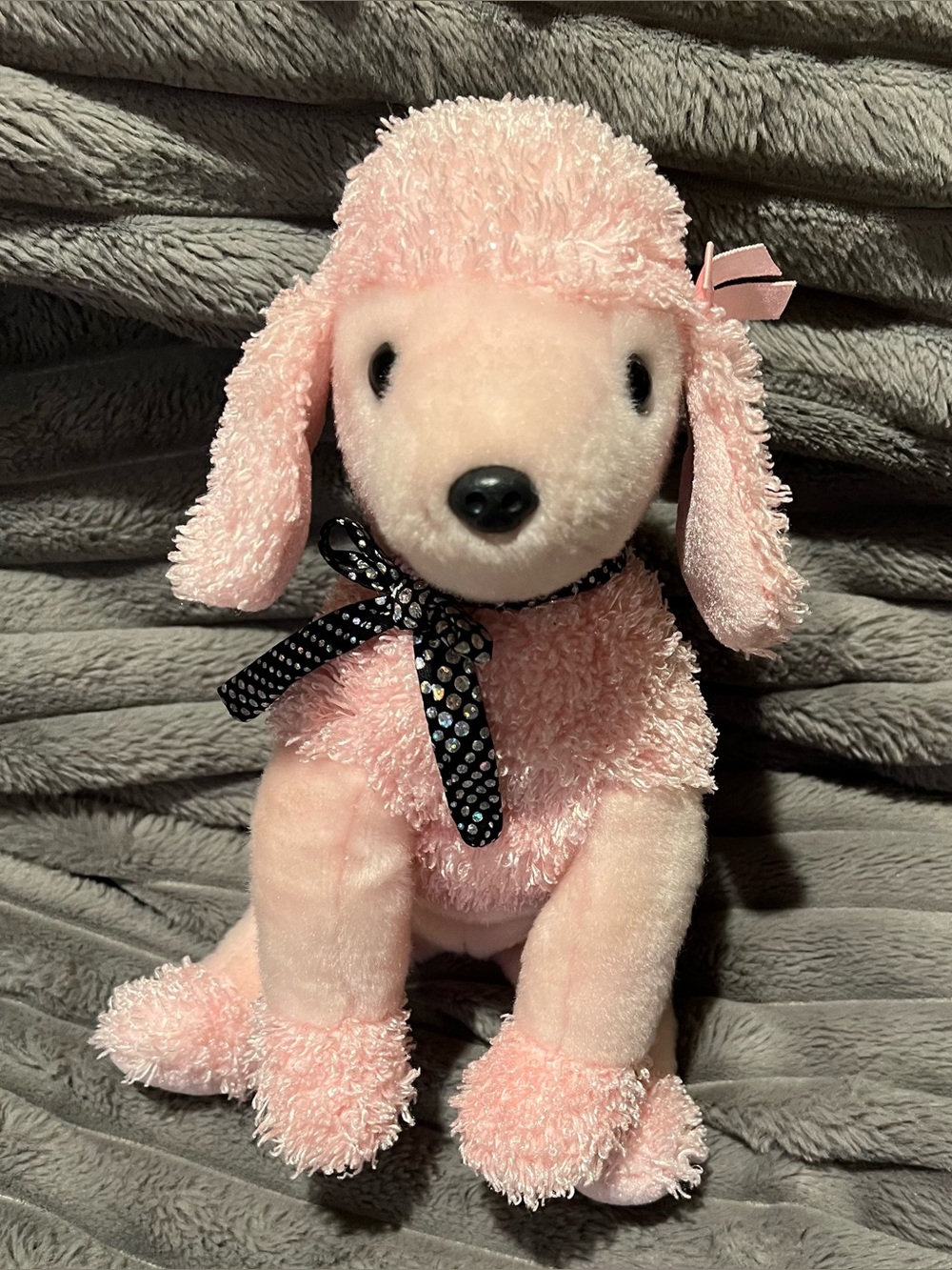 TY BEANIE BABY BRIGITTE THE PINK POODLE DOG  STUFFED TOY GIRLY COQUETTE 12” SOFT
